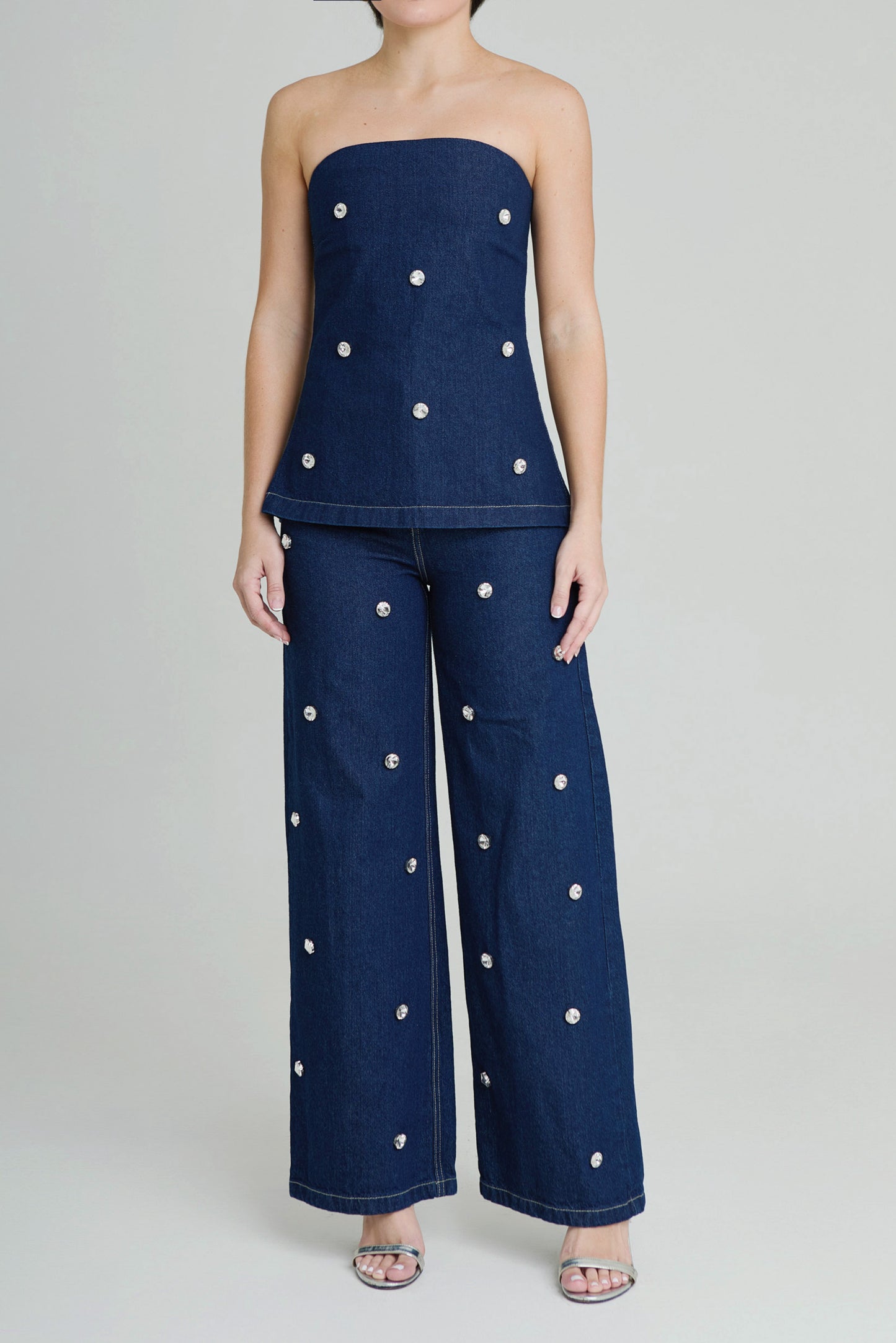 TOP GIANNA DENIM (EMBELLISHED)