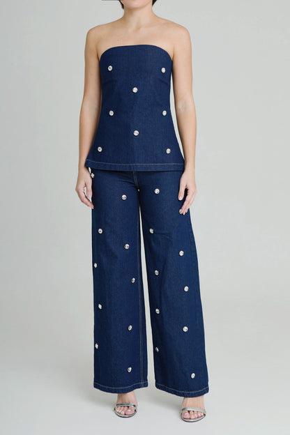 TOP GIANNA DENIM (EMBELLISHED)