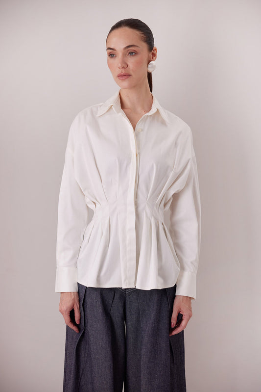 Camisa Maxine ivory con Pantalón Echo — Sanna, colección The Gentlewoman