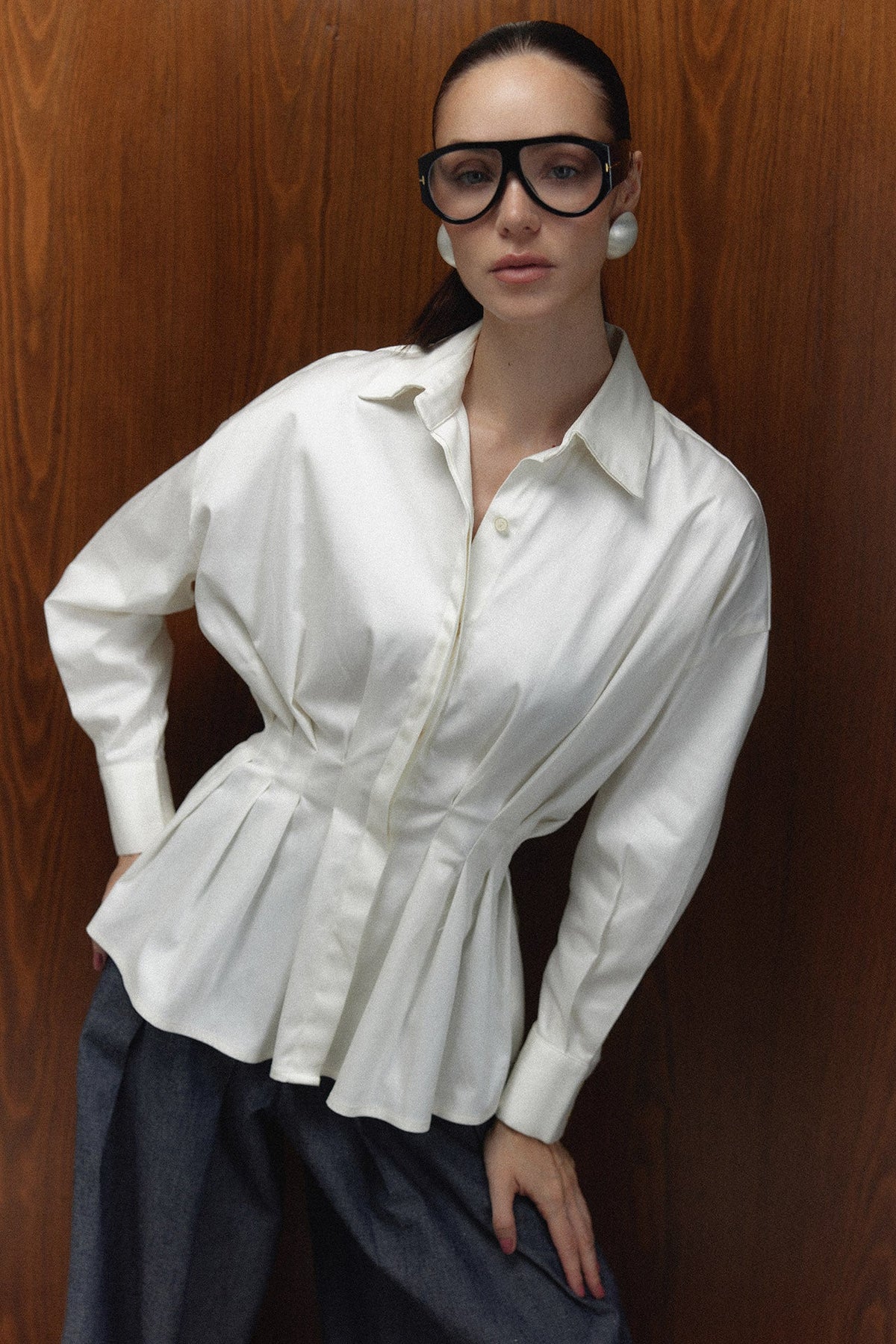 Camisa Maxine ivory — campaña The Gentlewoman, Sanna