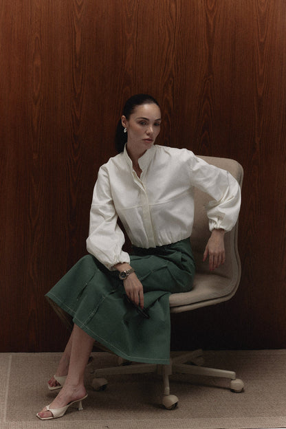 Camisa Harlan ivory — campaña The Gentlewoman, Sanna