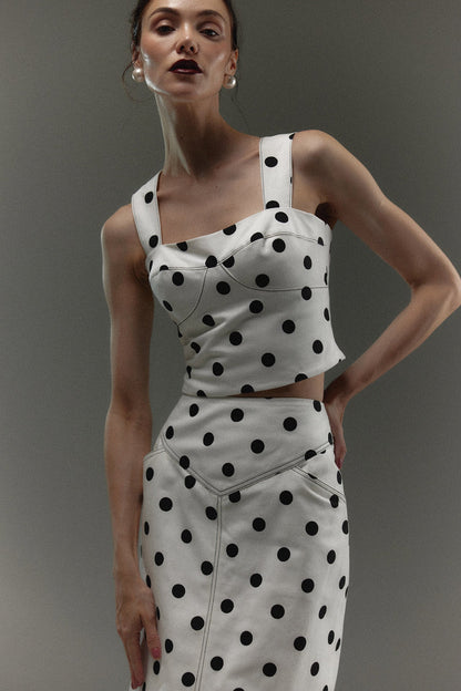 Top Ponti en polka dots — campaña The Gentlewoman, Sanna