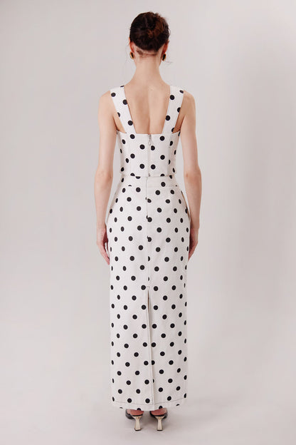 Top Ponti en polka dots, vista de espalda — Sanna, colección The Gentlewoman