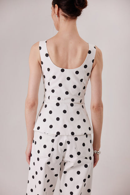 Pantalón Montenegro, vista de espalda con Top Esme Ponti — Sanna, colección The Gentlewoman